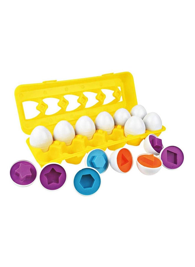 Matching Egg Set, 12Pcs ColorShape Matching Egg Set Montessori Toys For Toddlers 3D Egg Puzzle Sorter Toy Smart Egg Toys For Baby 18 Months And Up - Image 1